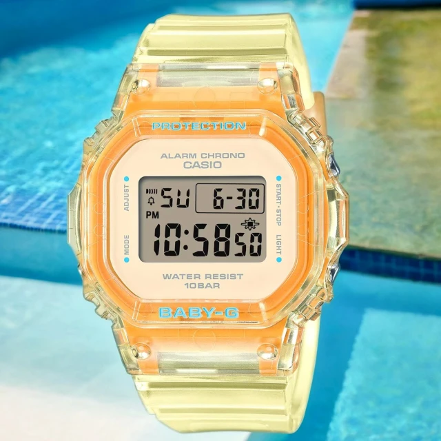 【CASIO 卡西歐】BABY-G 夏季透明方形女錶電子錶(BGD-565SJ-9)