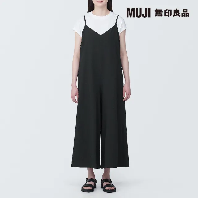 【MUJI 無印良品】女透氣彈性泡泡紗連身褲裙(共2色)