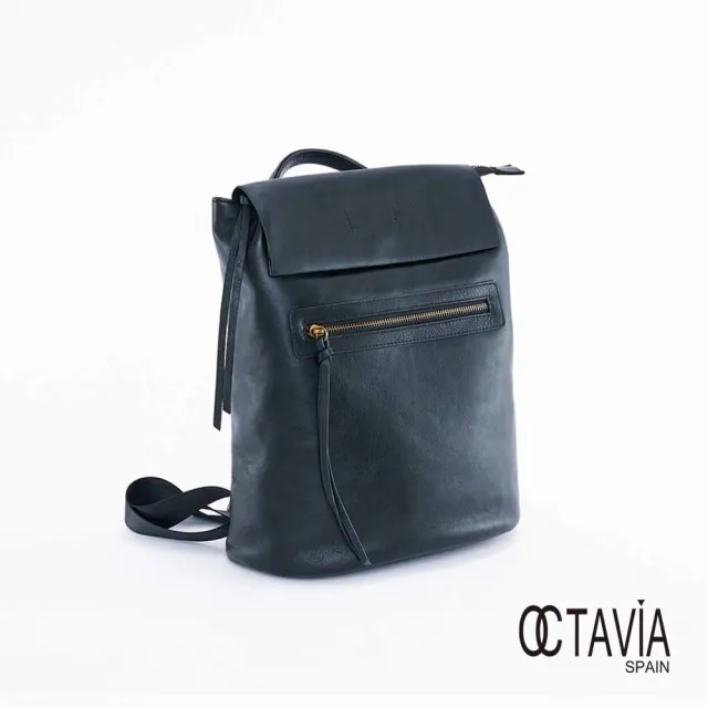 【OCTAVIA 8】OCTAVIA8 真皮- 工作狂 植染牛皮四方工作手提後背包 - 認真黑(Octavia 8 202