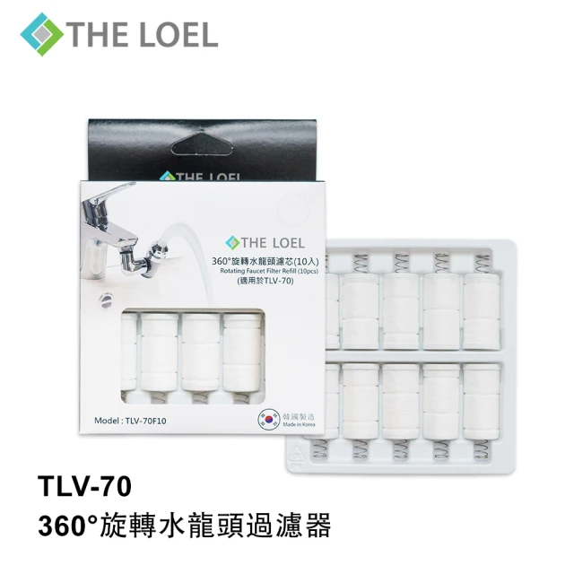 THE LOEL 韓國360°旋轉水龍頭過濾器濾芯10入組(適用TLV70)