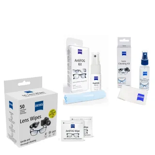 【ZEISS 蔡司】專業清潔噴霧組(濕式拭鏡紙 50入+清潔噴霧劑30ML+防霧噴劑30ML)