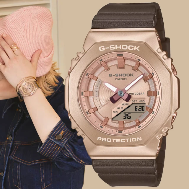 CASIO 卡西歐CASIO 卡西歐 G-SHOCK WOMEN 金屬質感 八角雙顯腕錶(GM-S2100CB-5A)