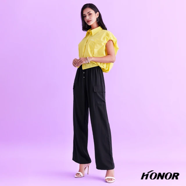 HONOR 山形屋 蝴蝶結圖案無袖鈕釦短版背心外套好評推薦