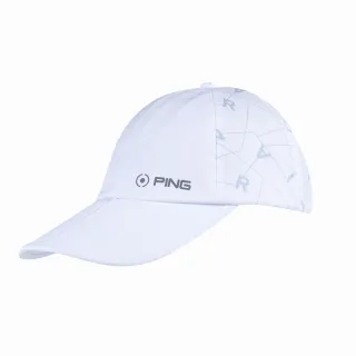 【PING】男款可折疊印花高爾夫球帽-白(GOLF/高爾夫配件/PQ24101-87)