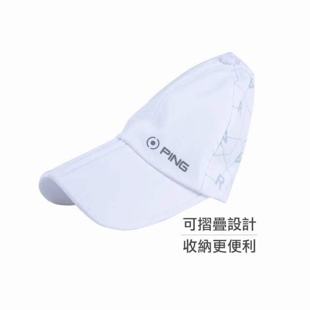 【PING】男款可折疊印花高爾夫球帽-白(GOLF/高爾夫配件/PQ24101-87)