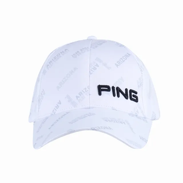 【PING】男款ARIZONA高爾夫球帽-白(GOLF/高爾夫配件/PQ24103-87)