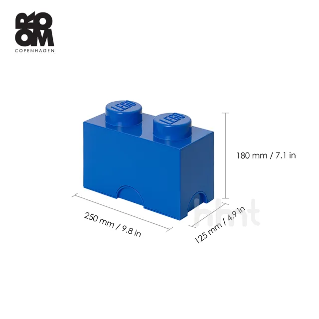 【LEGO 樂高】Room Copenhagen LEGO Storage Brick 2樂高積木經典方塊二收納盒(樂高收納盒)