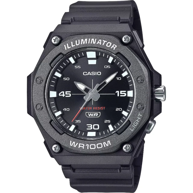 CASIO 卡西歐 學生錶 運動風大三針手錶-黑(MW-620H-1AV)