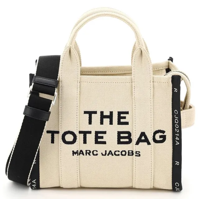 【MARC JACOBS 馬克賈伯】Traveler Tote 字母刺繡滾邊帆布兩用托特包(小款/4色任選)