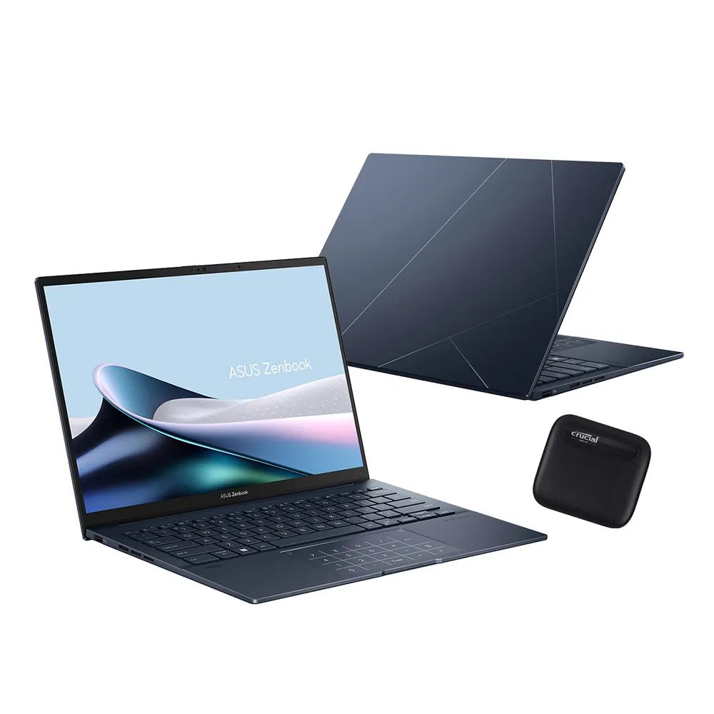 【ASUS】1TB外接SSD組★14吋Ultra7輕薄AI筆電(ZenBook UX3405MA/Ultra7-155H/32G/1TB SSD/W11/EVO/OLED)