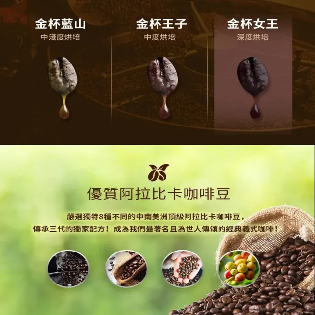 【義大利金杯咖啡】女王咖啡豆x3包組(250g/包;型錄用)