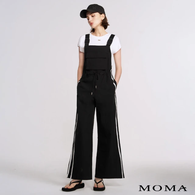 MOMA 高級感西裝領連身寬褲(黑色)折扣推薦