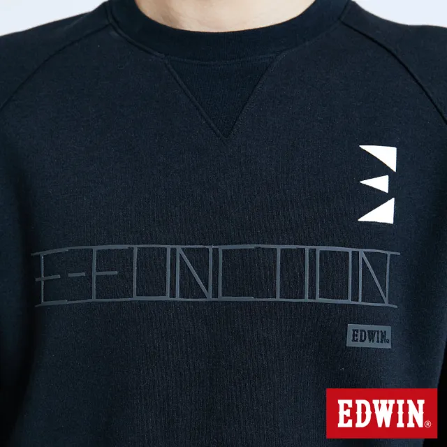 【EDWIN】男裝 E-FUNCTION立體厚長袖T恤(黑色)