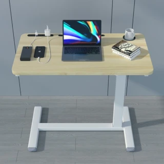【MGSHOP】多功能升降桌 側邊桌 床邊桌(手搖升降桌 80x40cm)
