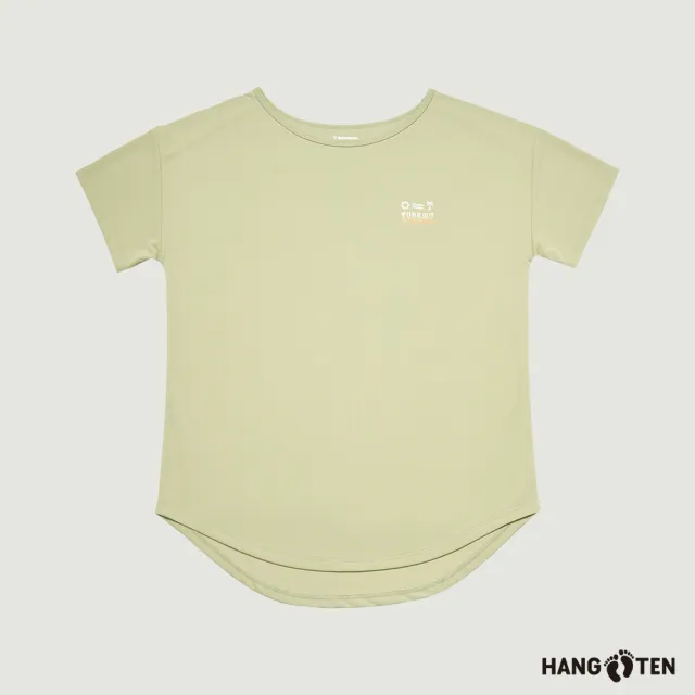 【Hang Ten】女裝-恆溫多功能-3M吸濕快乾涼爽左胸印花短袖T恤(薄荷綠)