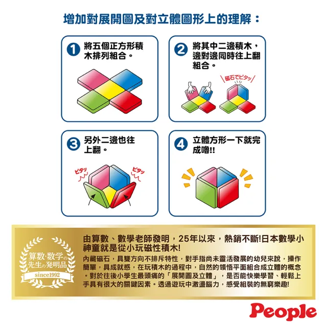 【People】益智磁性積木-滾球滑道（加長）組合(4歲- / 磁力片)