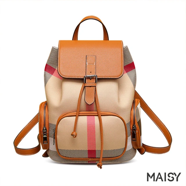 MAISY 簡約學生風旅遊外出實用生活軟皮背包(現+預 棕色