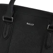 【BALLY】DAYRE 簡約經典烙印LOGO條紋牛皮商務公事包兩用包(黑)