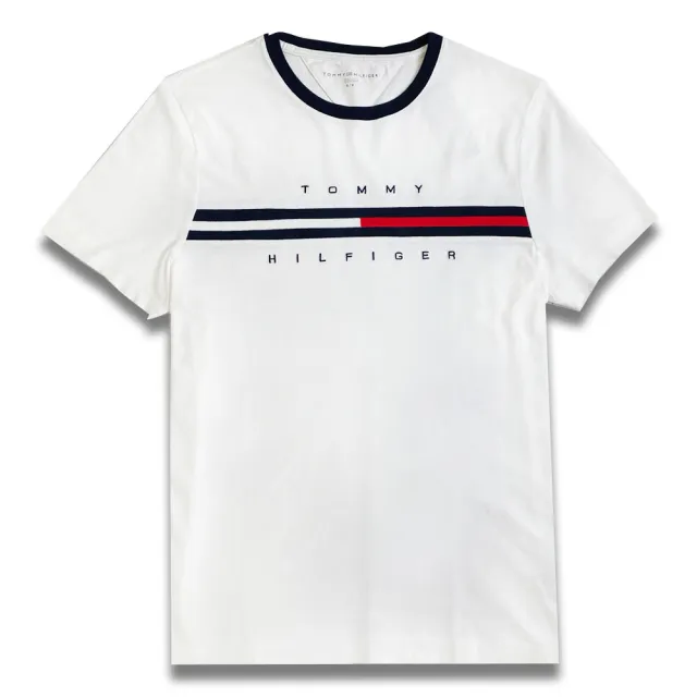 【Tommy Hilfiger】成人 刺繡 經典大LOGO一字短袖(男女可穿 多款挑選)