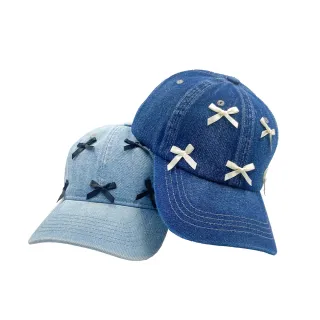 【HONOR 山形屋】蝴蝶結牛仔棒球帽-淺藍/深藍