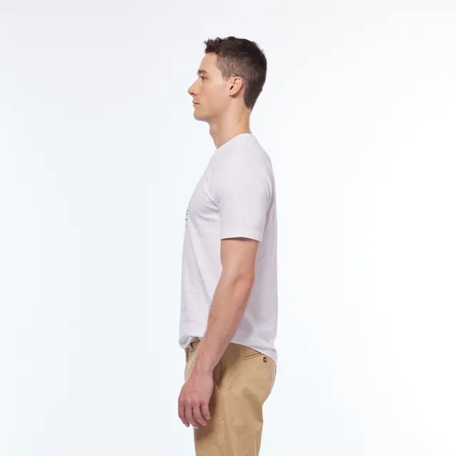 【NAUTICA】男裝 幾何圖騰簡約LOGO短袖T恤(白色)