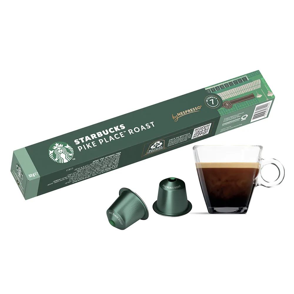 【STARBUCKS 星巴克】派克市場咖啡膠囊10顆/盒 15個月(新包裝;適用於Nespresso膠囊咖啡機)