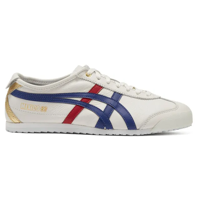 【Onitsuka Tiger】鬼塚虎 官方旗艦店 MEXICO 66 休閒鞋 白底紅藍邊(1183B511-100)