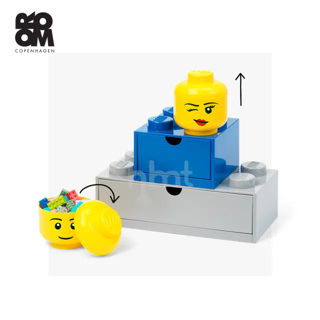 【LEGO 樂高】Room Copenhagen LEGO 放大版樂高人頭收納盒 - 迷你版(樂高人頭收納盒)