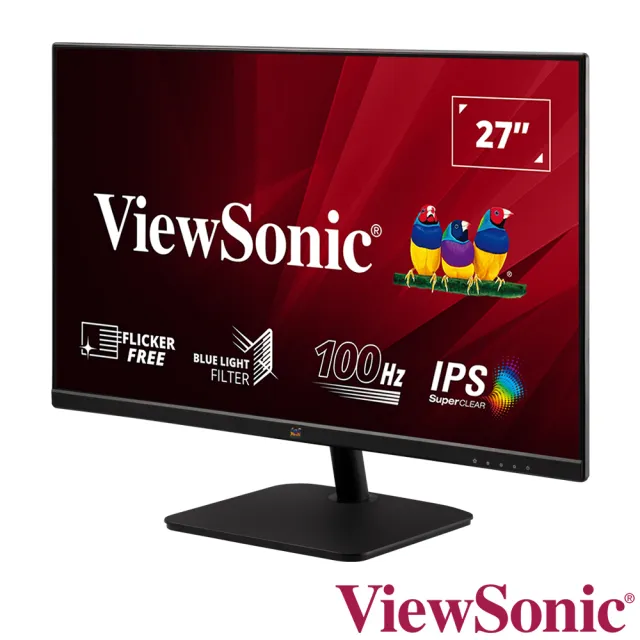 【ViewSonic 優派】(2入組)VA2732-MH  27型 IPS 100Hz 護眼電腦螢幕(內建喇叭/1ms)