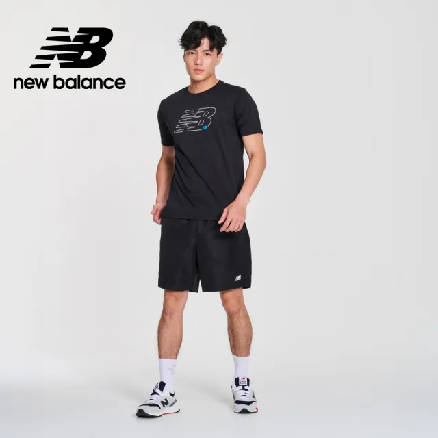 【NEW BALANCE】NB 褲口開衩平織短褲_MS41501BK_男性_黑色(美版 版型偏大)