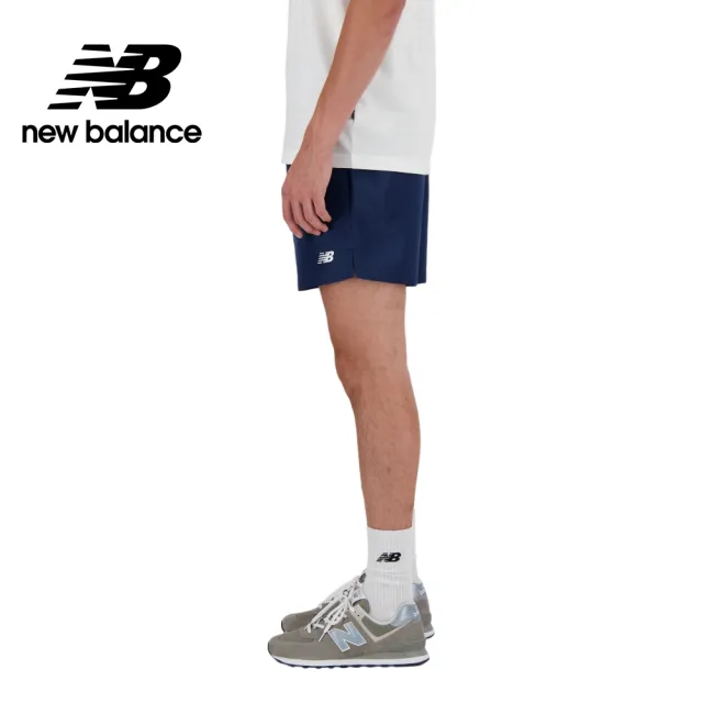 【NEW BALANCE】NB 褲口開衩平織短褲_MS41501NNY_男性_藍色(美版 版型偏大)