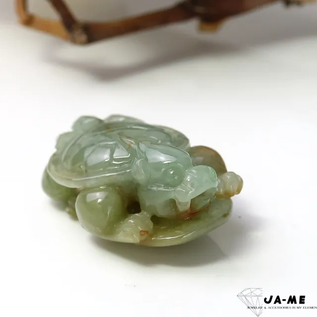 【JA-ME】天然A貨翡翠芙蓉綠灑金龍龜(618/年中慶/送禮)