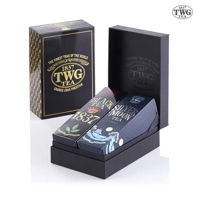 【TWG Tea】時尚茶罐雙入禮盒組 1837紅茶100g+銀月綠茶100g(黑茶+綠茶)
