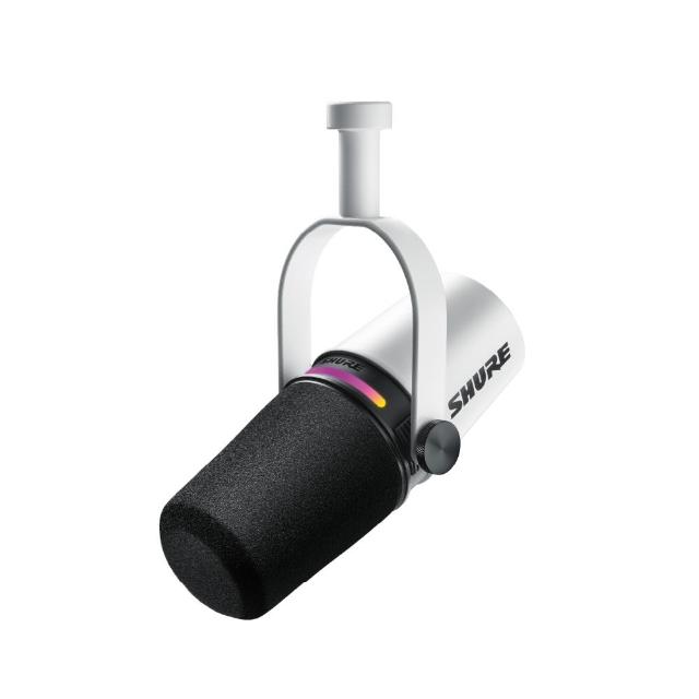 【SHURE】MV7+ Podcast USB/XLR雙輸出動圈麥克風-白(鍵寧公司貨)