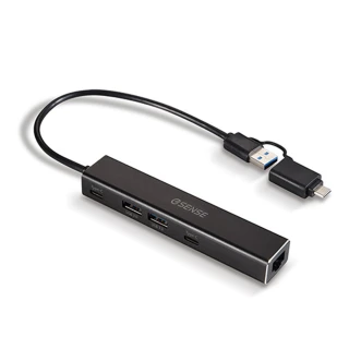 【ESENSE 逸盛】【ESENSE 逸盛】RJ405 USB轉RJ45+2A2C USB3.0 HUB