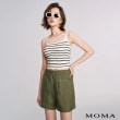 【MOMA】自然棉麻｜率性棉麻短褲(墨綠色)