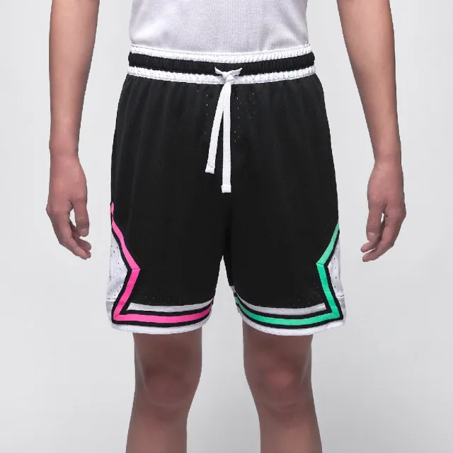 【NIKE 耐吉】短褲 Jordan Shorts 男款 黑 粉 綠 速乾 網眼 抽繩 籃球 運動褲(HF6592-010)