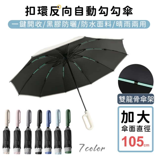 【好拾選物】扣環反向自動勾勾傘/折疊傘/遮陽傘(買一送一)