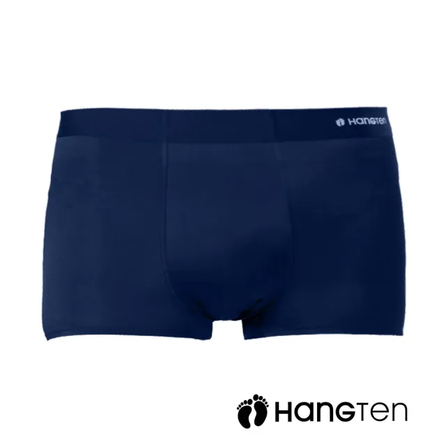【Hang Ten】二入組冰絲裸感石墨烯平口褲盒裝_丈青+淺藍_HT-C12019(男內褲)