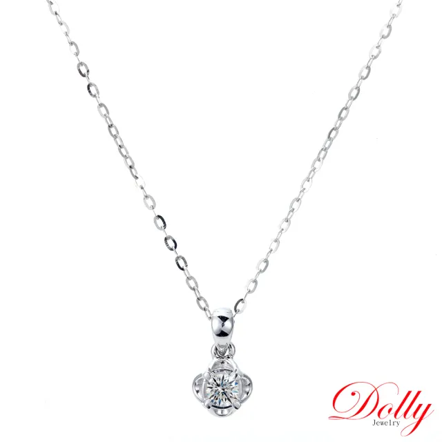【DOLLY】0.10克拉 輕珠寶14K金完美車工鑽石鎖骨鍊(013)