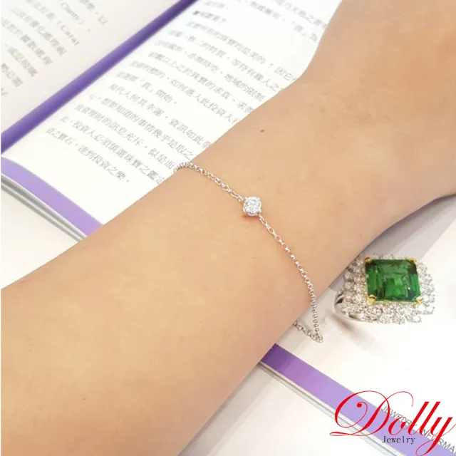 【DOLLY】0.30克拉 輕珠寶18K玫瑰金完美車工鑽石手鍊(002)