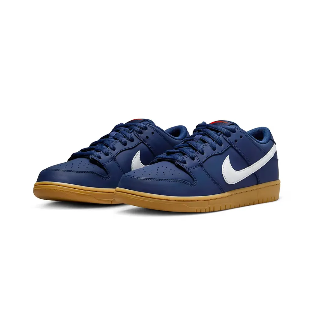 【NIKE 耐吉】Nike SB Dunk Low Pro Navy Gum 海軍藍 焦糖底 FJ1674-400(男鞋 滑板鞋 休閒鞋 街頭復古)