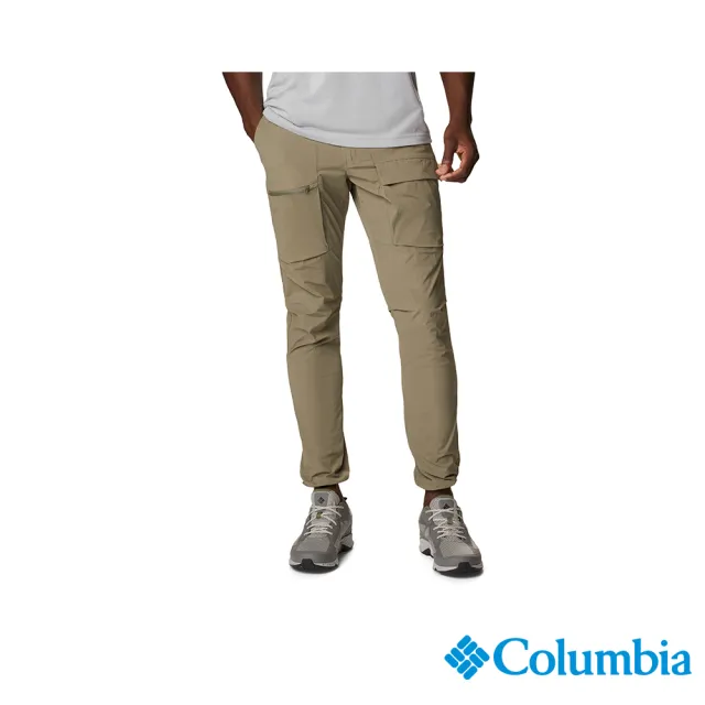 【Columbia 哥倫比亞 官方旗艦】男款-Maxtrail™防潑彈性長褲-軍綠色(UAE59880AG/IS)