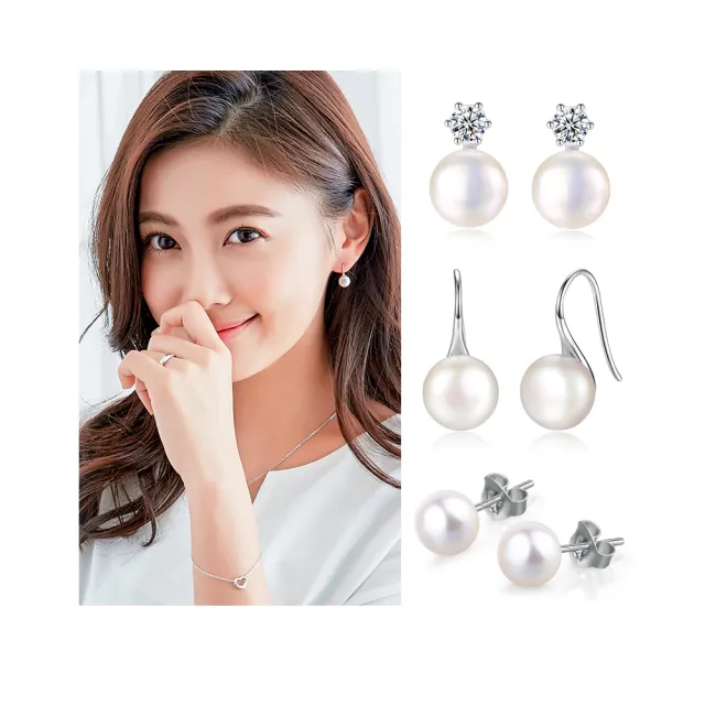 【KATROY】天然珍珠． 5.0-10.0mm ．母親節禮物(純銀耳環)