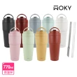 【WOKY 沃廚】二代渾圓杯 鈦陶瓷款770ml-附彈跳&矽膠粗吸管(隨行杯/吸管杯/保溫杯瓶/保冰杯瓶/水壺)