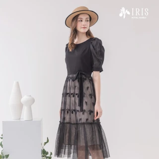 【IRIS 艾莉詩】仙氣羽毛網紗洋裝(42645)