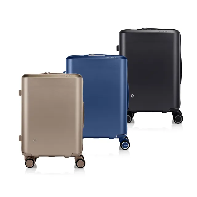 【Samsonite 新秀麗】20吋Evoa Z 拉絲光澤防盜拉鍊PC減震輪行李箱(多色可選)