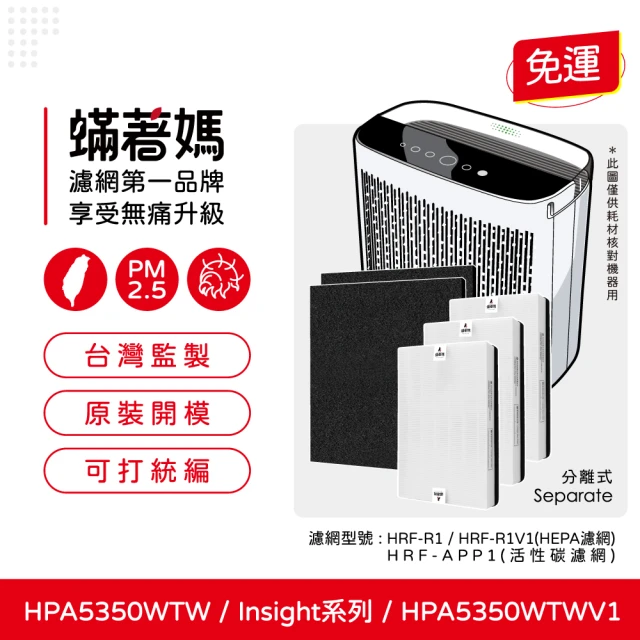 蟎著媽 複合式濾網1套3入組(適用 Honeywell HP