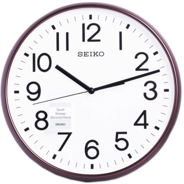 SEIKO 精工 工業風滑動式秒針 靜音時鐘 掛鐘-黑/35