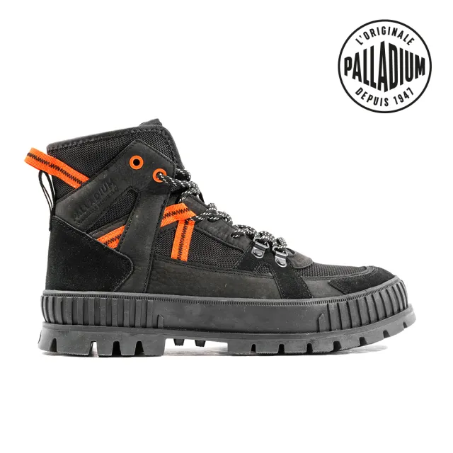 【Palladium】PALLASHOCK OUTCITY厚底拼接皮革巧克力鞋-男-黑(08877-008)